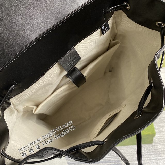 Gucci新款包包 古馳2021最新款男士雙肩背包 Gucci黑色壓花牛皮後背包 625770  ydg3034